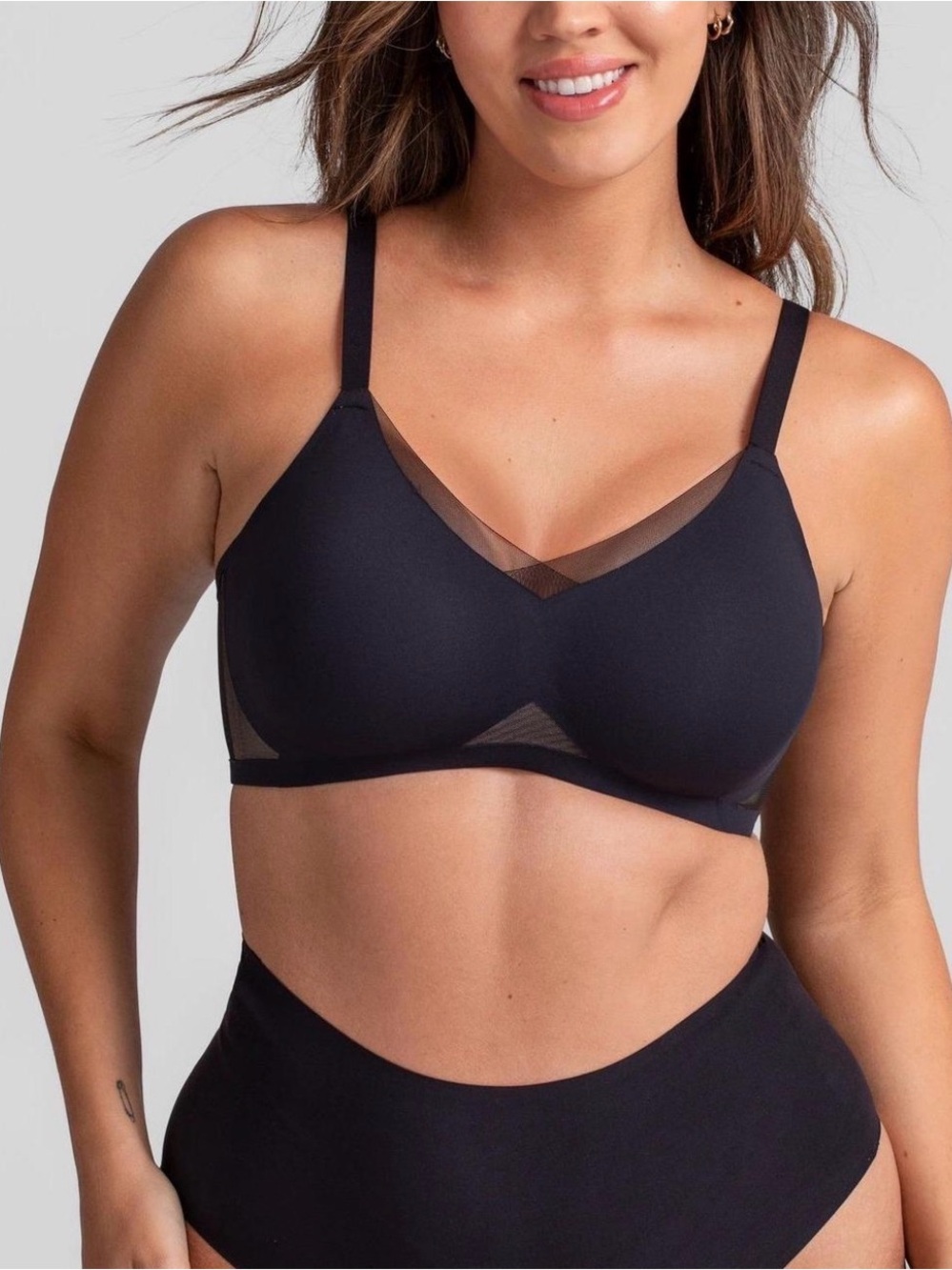 Honeylove Crossover Bra Black Size Large
